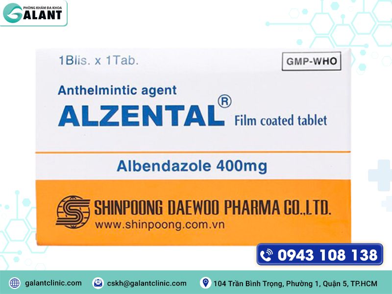 Thuốc tẩy giun Albemdazole ALZENTAL