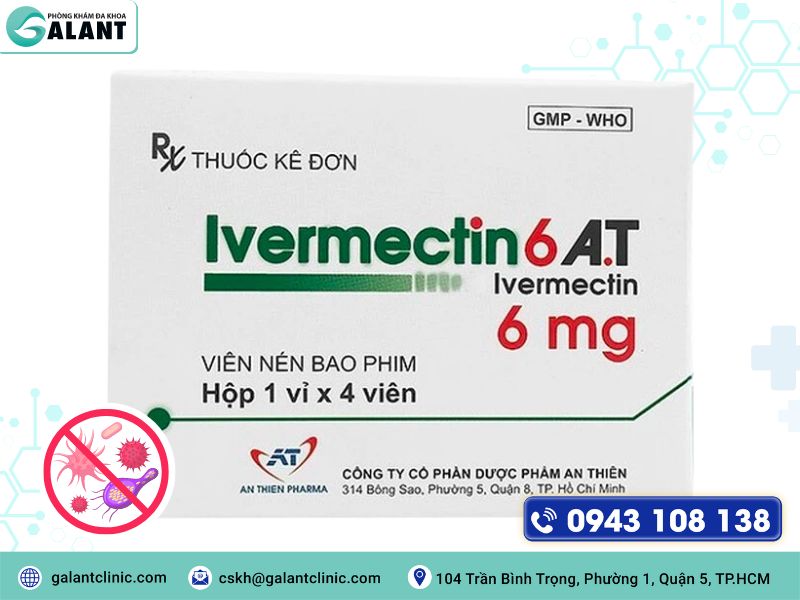 Thuốc Ivermectin 6AT có tác dụng điều trị các bệnh giun sán