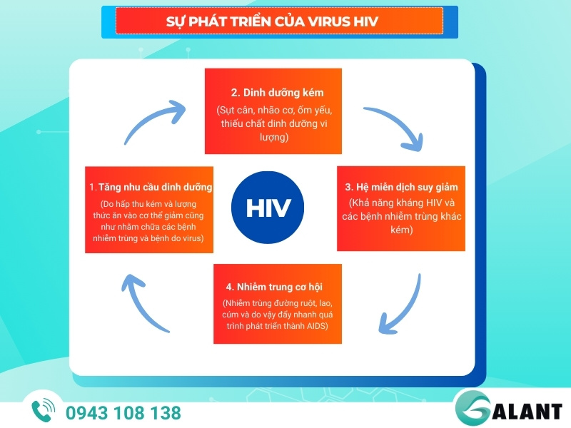 Sự phát triển của Virus HIV đến giai đoạn AIDS