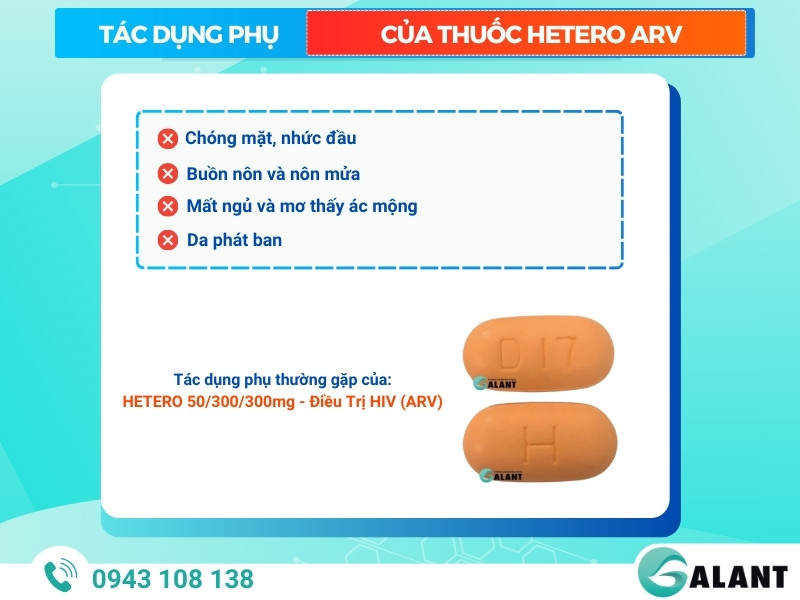 Tác dụng phụ ARV Hetero thường gặp